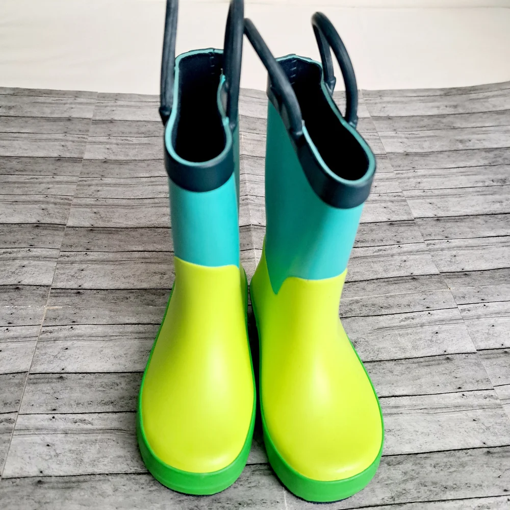 Cat & Jack Kids' Blue and Green Rain Boots